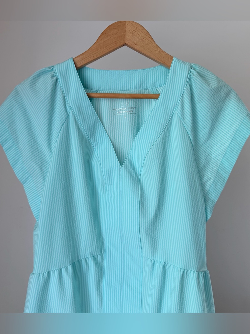 Womens VINEYARD VINES Performance Harbor Tiered Dress Island Paradise Blue Small - Picture 2 of 5
